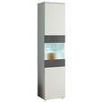 VITRINE  in Graphitfarben, Weiß  - Alufarben/Graphitfarben, MODERN, Glas/Holzwerkstoff (45/195/37cm) - Carryhome