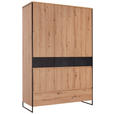 BABYKLEIDERSCHRANK Yunai  - Eichefarben/Anthrazit, Trend, Holzwerkstoff (140/209,7/55,2cm) - My Baby Lou