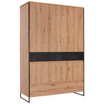BABYKLEIDERSCHRANK Yunai  - Eichefarben/Anthrazit, Trend, Holzwerkstoff (140/209,7/55,2cm) - My Baby Lou