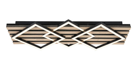 LED-DECKENLEUCHTE 63/29/7,5 cm   - Eichefarben/Schwarz, Basics, Holzwerkstoff/Kunststoff (63/29/7,5cm) - Novel