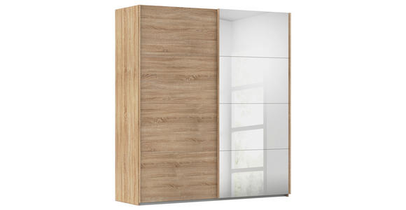 SCHWEBETÜRENSCHRANK  in Sonoma Eiche  - Sonoma Eiche, Design, Glas/Holzwerkstoff (201/223/68cm) - Novel