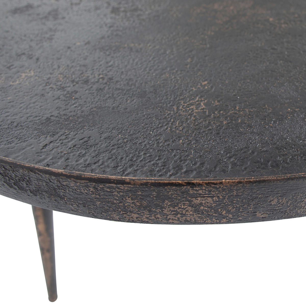 BEISTELLTISCH 76/76/40 cm Sperrholz Goldfarben, Zinkfarben rund  - Goldfarben/Zinkfarben, Design, Holzwerkstoff/Metall (76/76/40cm) - Livetastic