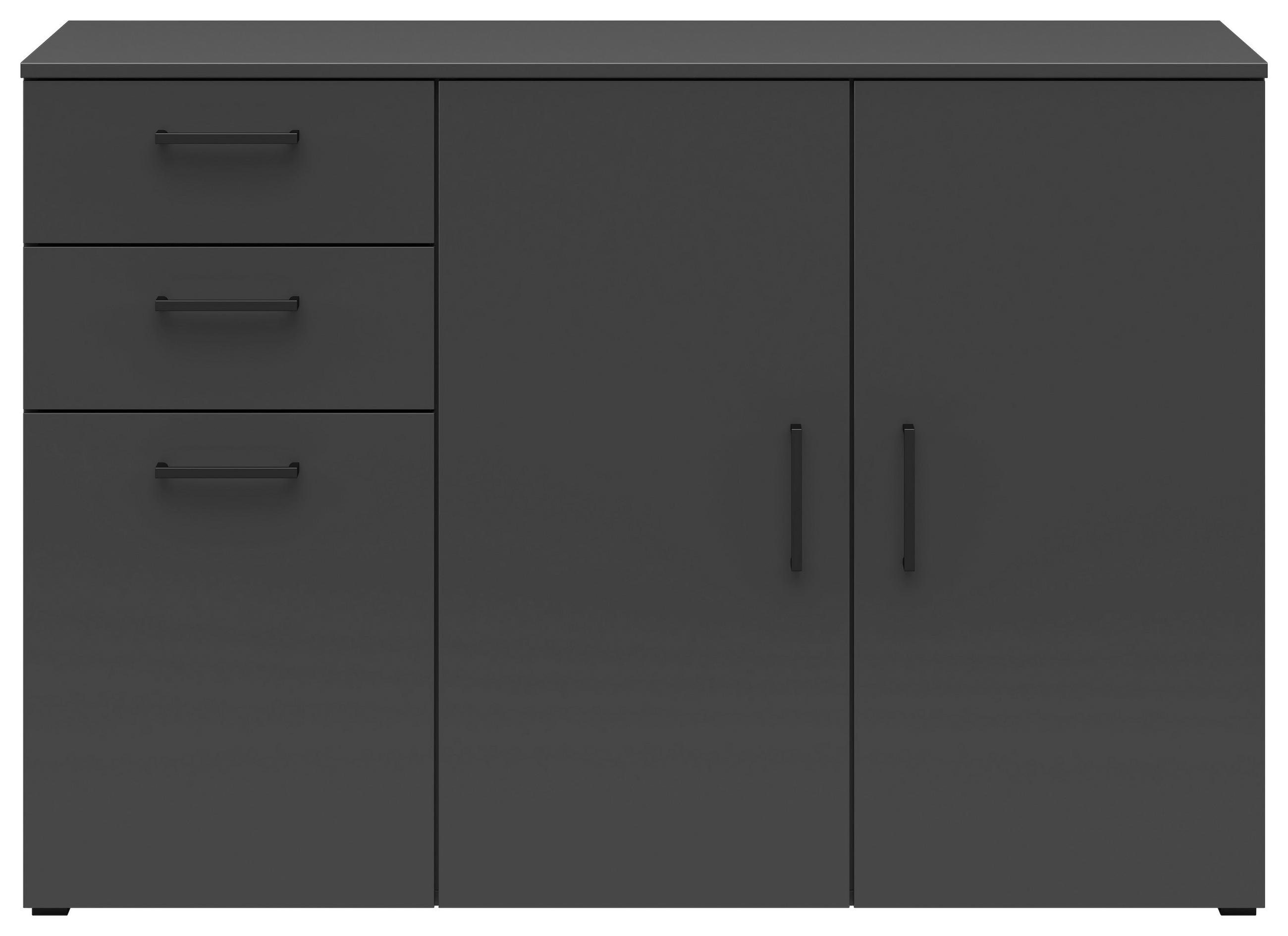 KOMODA, barvy grafitu, 120/83/40 cm - černá/barvy grafitu, Moderní, kompozitní dřevo/plast (120/83/40cm) - Carryhome