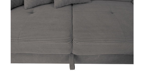 ECKSOFA in Cord Dunkelgrau  257/226 cm  - Dunkelgrau/Silberfarben, Design, Textil/Metall (257/226cm) - Xora