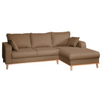 ECKSOFA Beata Hellbraun Mikrofaser  - Wengefarben/Hellbraun, Design, Holz/Textil (230/150cm) - Livetastic