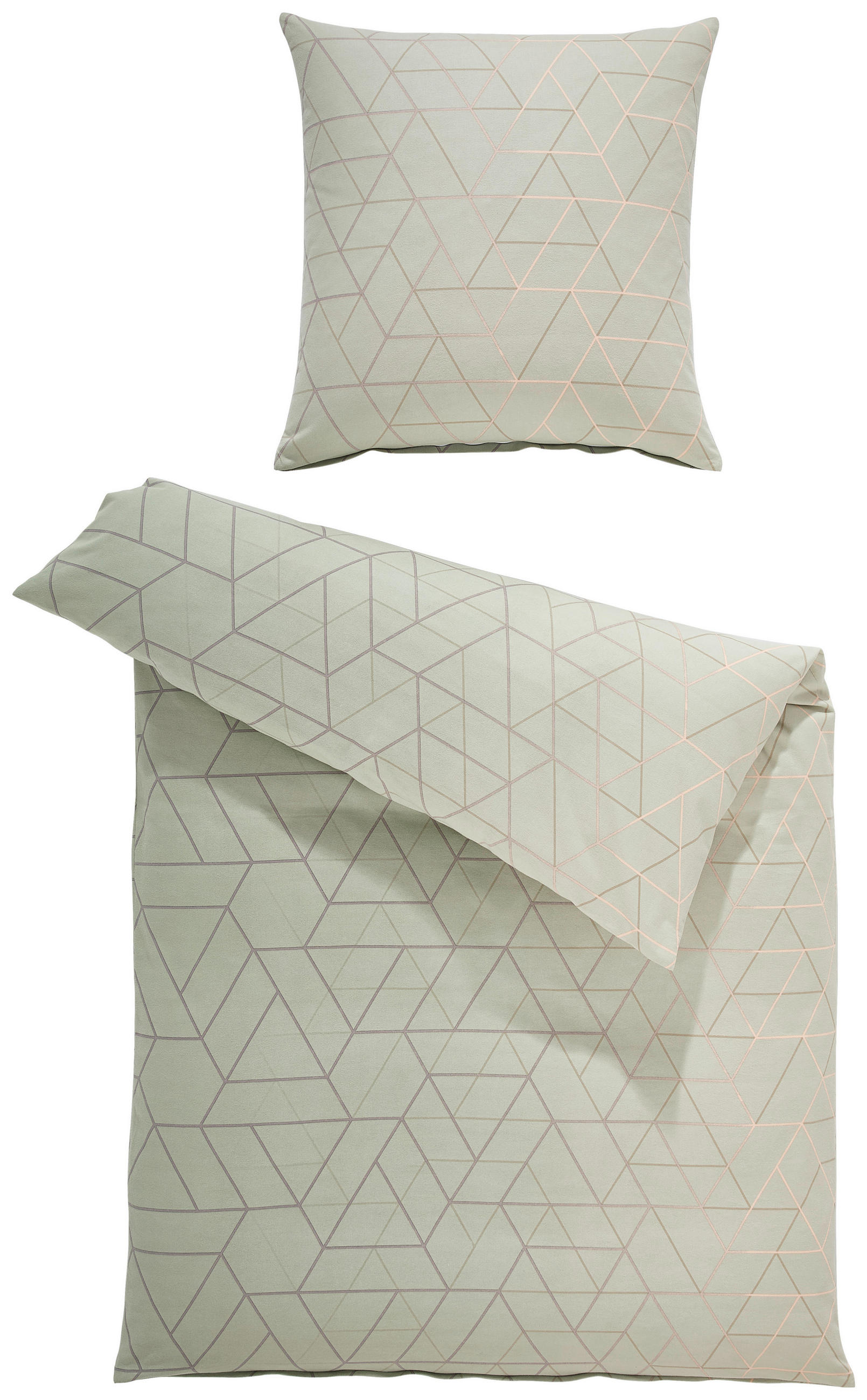 BETTWÄSCHE 135/200 cm SVEA Flanell  - Olivgrün, Design, Textil (135/200cm) - Estella