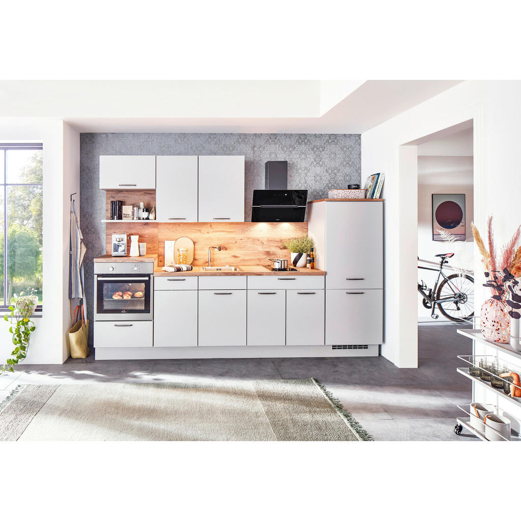 Küchenzeile Fontana ohne Geräte 295 cm Steingrau