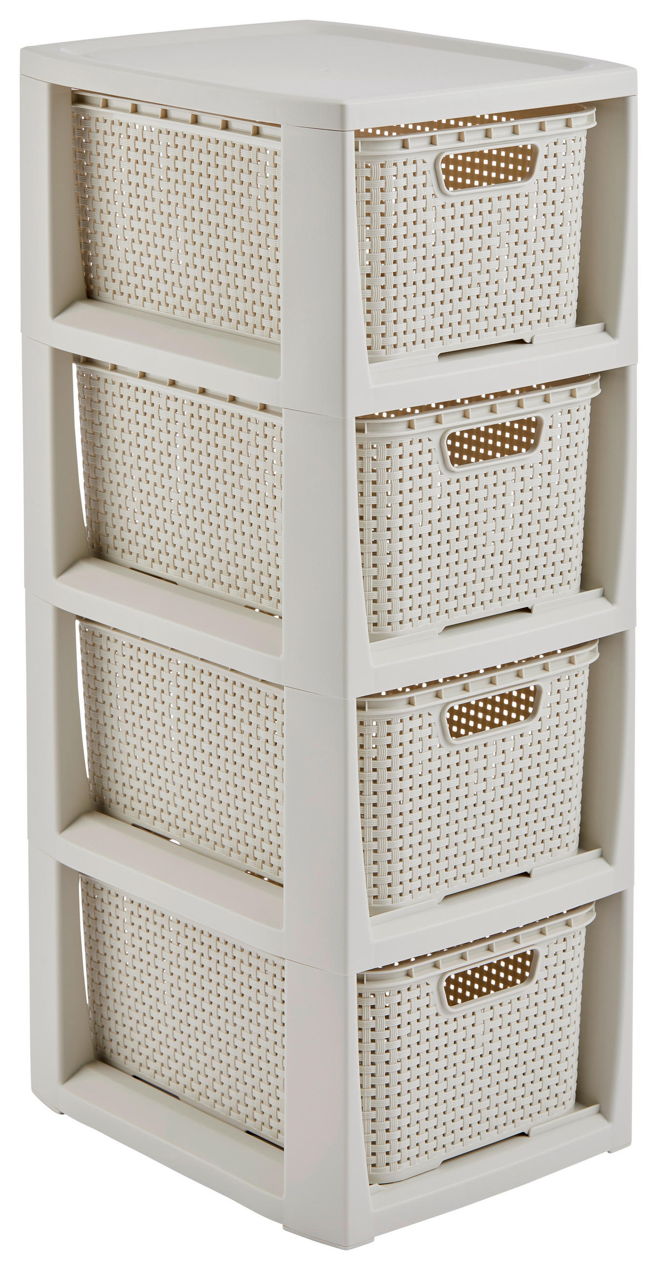 Schubladenbox Rattan Creme , Anthrazit 24,1x29,6x64 Cm