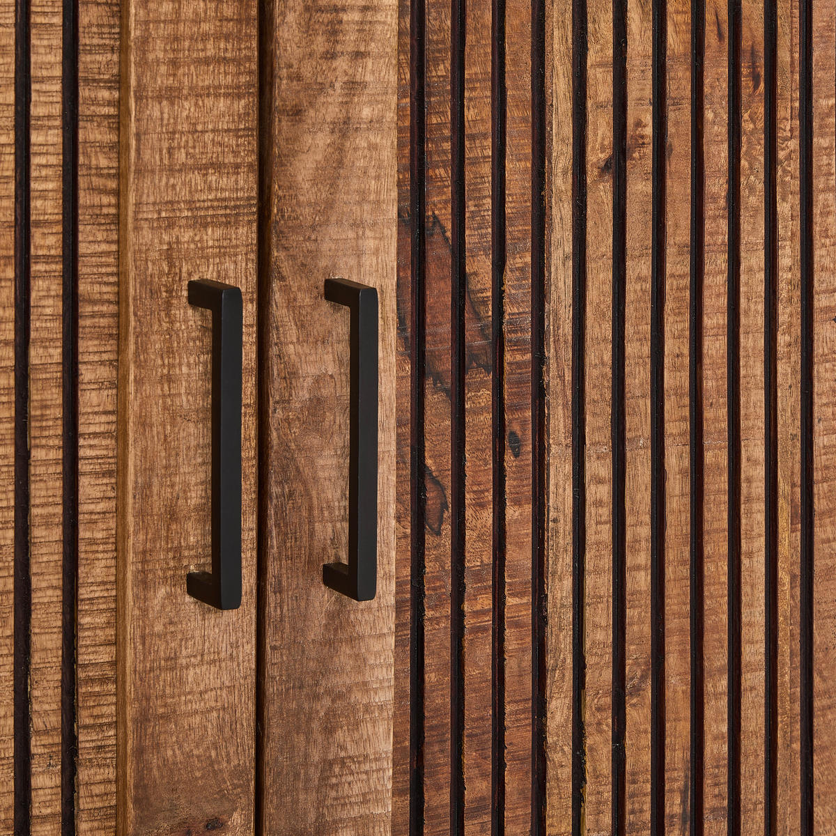 SIDEBOARD  in 175/80/40 cm  - Schwarz/Naturfarben, LIFESTYLE, Glas/Holz (175/80/40cm) - Landscape