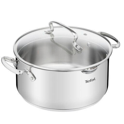 PÖRKÖLTES FŐZŐEDÉNY 2.8 l  - világosszürke/szürke, Basics, üveg/fém (15.65cm) - Tefal