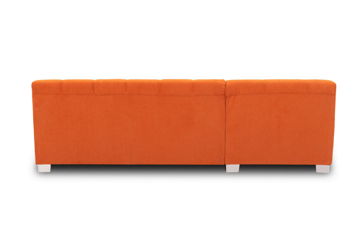 ECKSOFA CAPRI Orange Mikrofaser  - Chromfarben/Orange, KONVENTIONELL, Textil/Metall (152/239cm) - MID.YOU