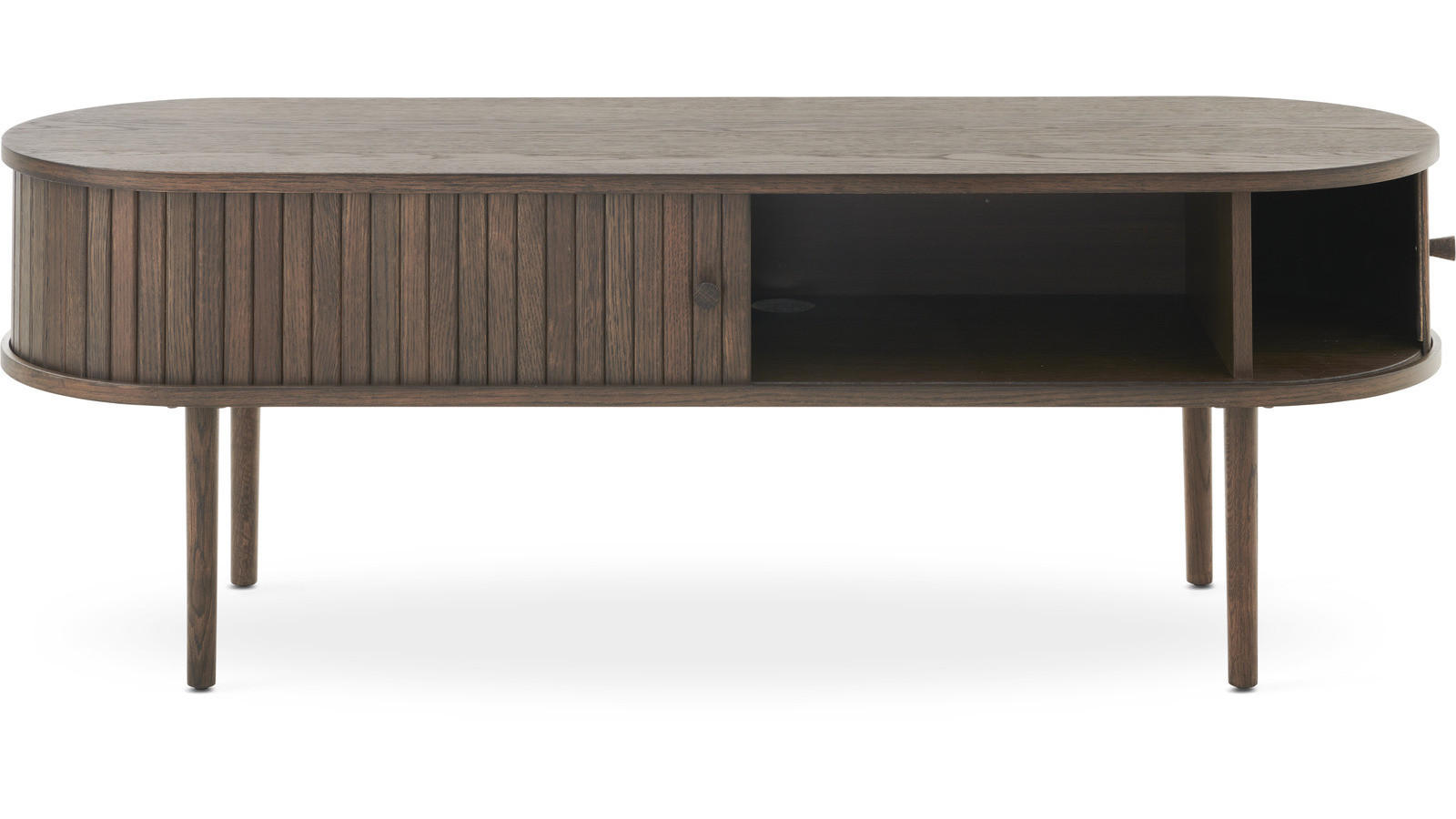 TV-BÄNK i faner ek mörkbrun  - mörkbrun, Design, trä (130/40/45cm) - Best Price
