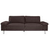 3-SITZER-SOFA Mikrofaser Dunkelbraun  - Chromfarben/Dunkelbraun, Design, Textil/Metall (234/86/97cm) - Hom`in