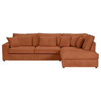 ECKSOFA Rostfarben Cord Zierkissen, Rückenkissen, Rücken echt  - Rostfarben/Schwarz, MODERN, Kunststoff/Textil (307/228cm) - Carryhome
