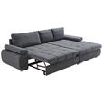 ECKSOFA in Flachgewebe Grau  294/173 cm  - Chromfarben/Weiß, Design, Kunststoff/Textil (294/173cm) - Carryhome