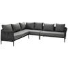 LOUNGEGARNITUR 229/296 cm Aluminium  - Dunkelgrau/Anthrazit, Design, Textil/Metall (229/296cm) - Amatio