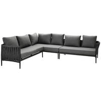 LOUNGEGARNITUR 229/296 cm Aluminium  - Dunkelgrau/Anthrazit, Design, Textil/Metall (229/296cm) - Amatio