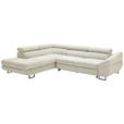 ECKSOFA in Webstoff Beige  - Beige/Schwarz, Design, Textil/Metall (235/280cm) - Hom`in