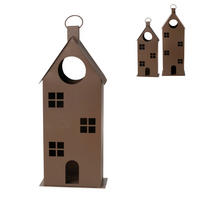 LATERNENHAUS - Braun, LIFESTYLE, Metall (24/13/55cm)