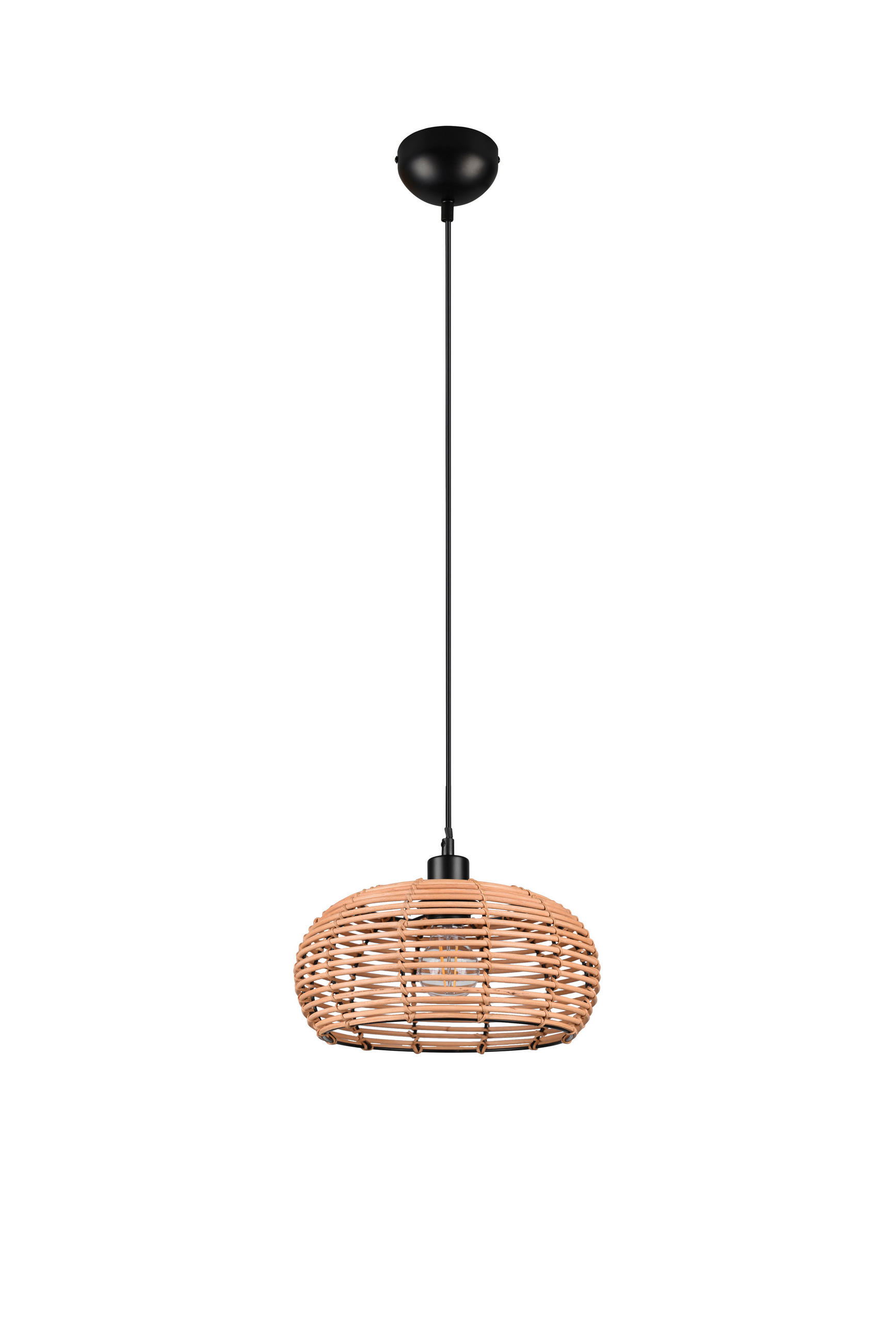 HÄNGLAMPA Inga 29/150 cm  - brun/svart, Natur, metall/trä (29/150cm) - Trio Leuchten