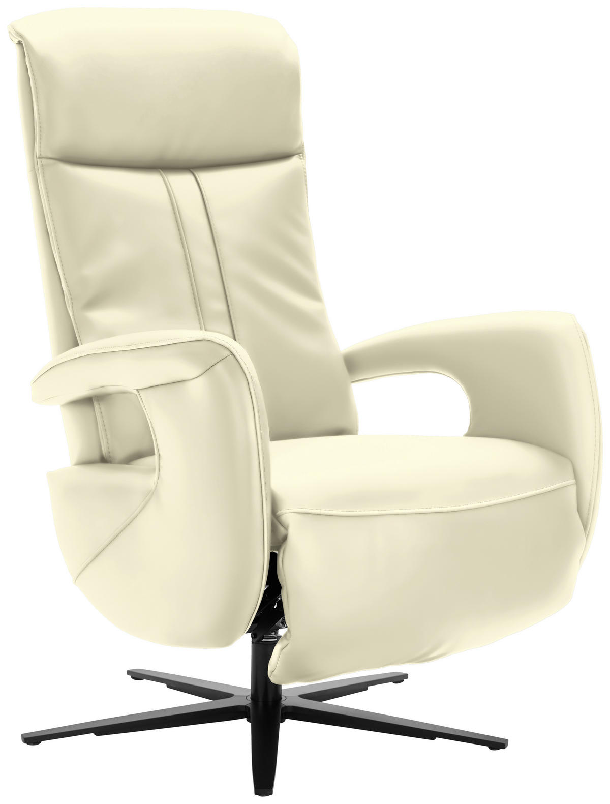 RELAXSESSEL in Leder Weiss  - Weiss/Schwarz, Design, Leder/Metall (71/112/83cm) - Dieter Knoll