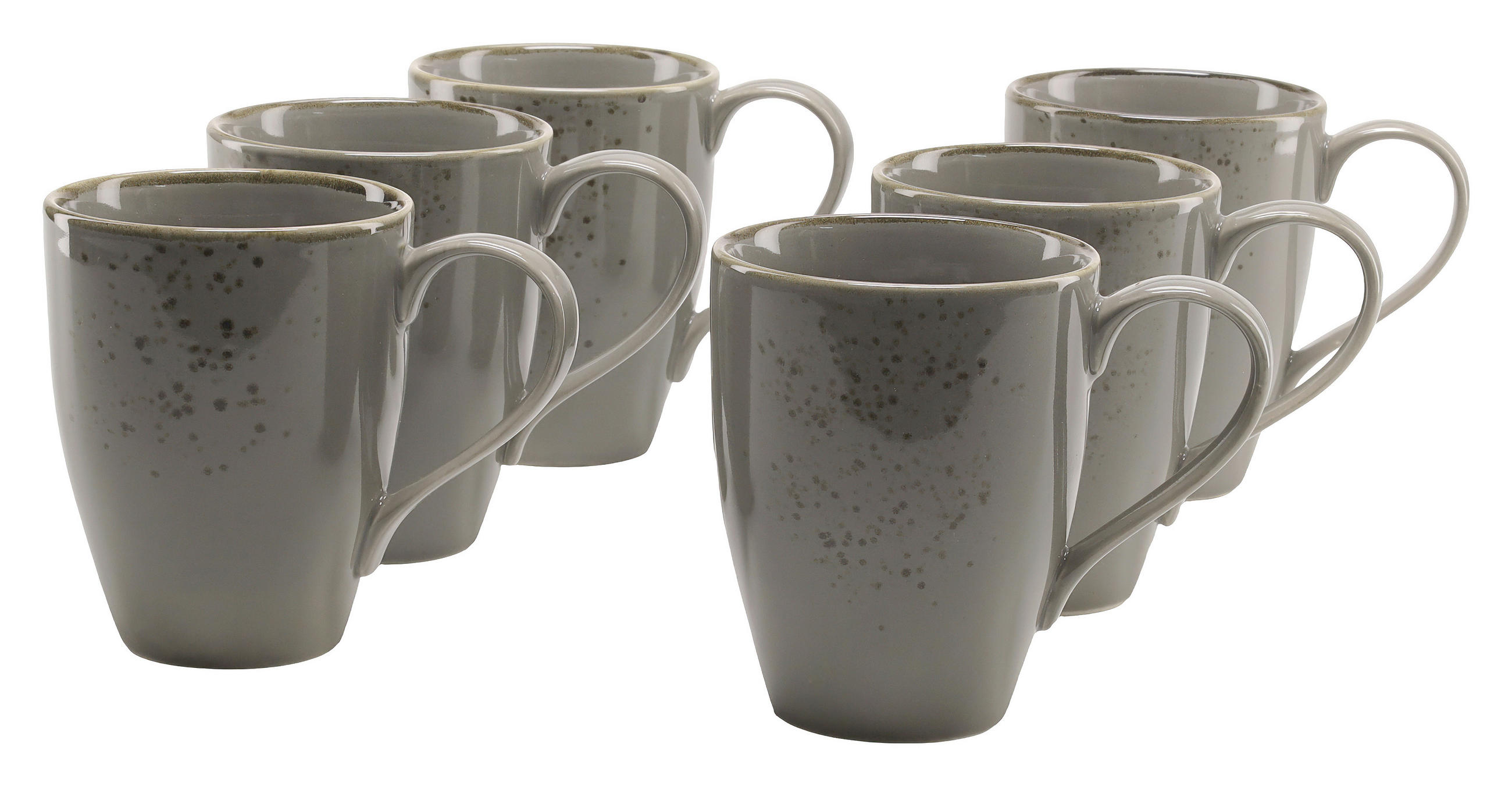 SET KAFFEMUGGAR 6 delar  - grå, Trend, keramik (300ml) - Creatable
