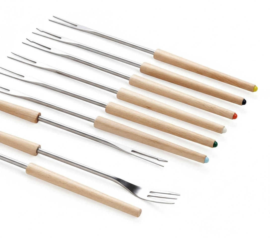 FONDUEGABEL-SET Heidi Cheese Line: Natur  - Hellbraun/Multicolor, Basics, Holz/Metall (12/29/2,00cm) - Heidi Cheese Line