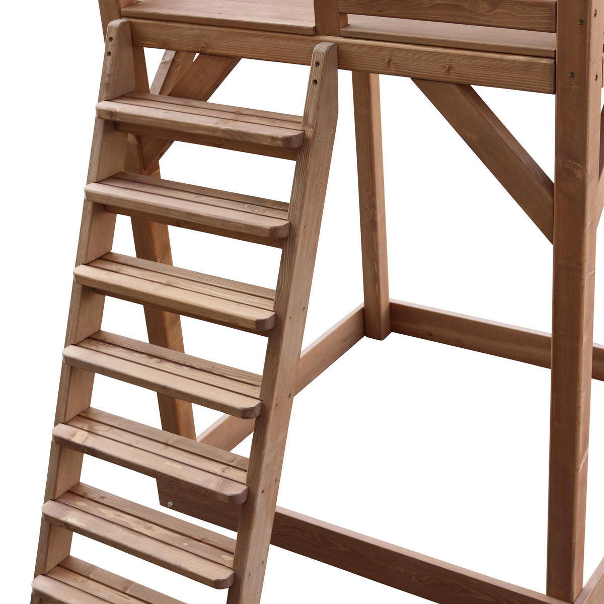 SPIELTURM 111,2/241,9/349 cm  - Braun/Weiß, KONVENTIONELL, Holz/Kunststoff (111,2/241,9/349cm) - Ambia Garden
