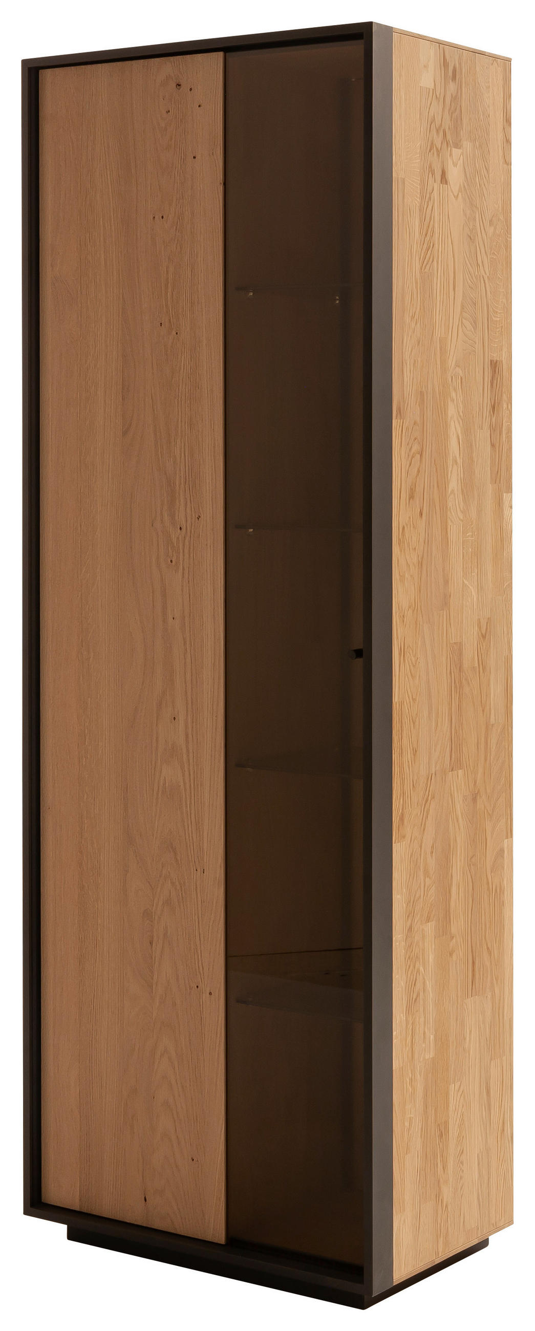 VITRINE  in massiv Kerneiche Eichefarben - Eichefarben/Anthrazit, Design, Glas/Holz (67/197/42cm) - Schöner Wohnen