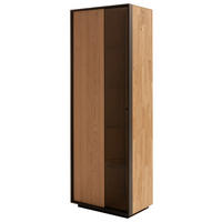 VITRINE  in massiv Kerneiche Eichefarben - Eichefarben/Anthrazit, Design, Glas/Holz (67/197/42cm) - Schöner Wohnen