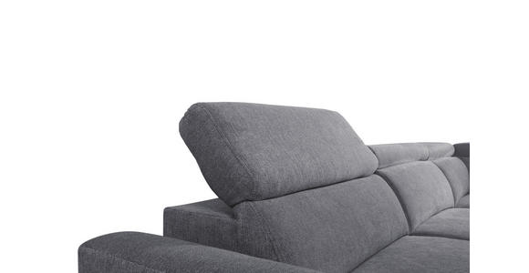 ECKSOFA Dunkelgrau Velours  inkl. Bettkasten, Schlaffunktion, Rücken echt, Kopfteilverstellung, Liegefläche im Originalstoff  - Dunkelgrau/Schwarz, KONVENTIONELL, Textil/Metall (255/217cm) - Carryhome