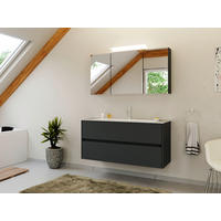 BADEZIMMER 2-teilig  in 120 cm  - Graphitfarben/Weiß, Basics, Holzwerkstoff/Stein (120cm) - MID.YOU