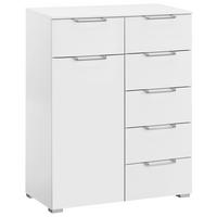 KOMMODE 80/100/42 cm  in Weiss  - Weiss/Silberfarben, Design, Holzwerkstoff/Kunststoff (80/100/42cm) - Novel