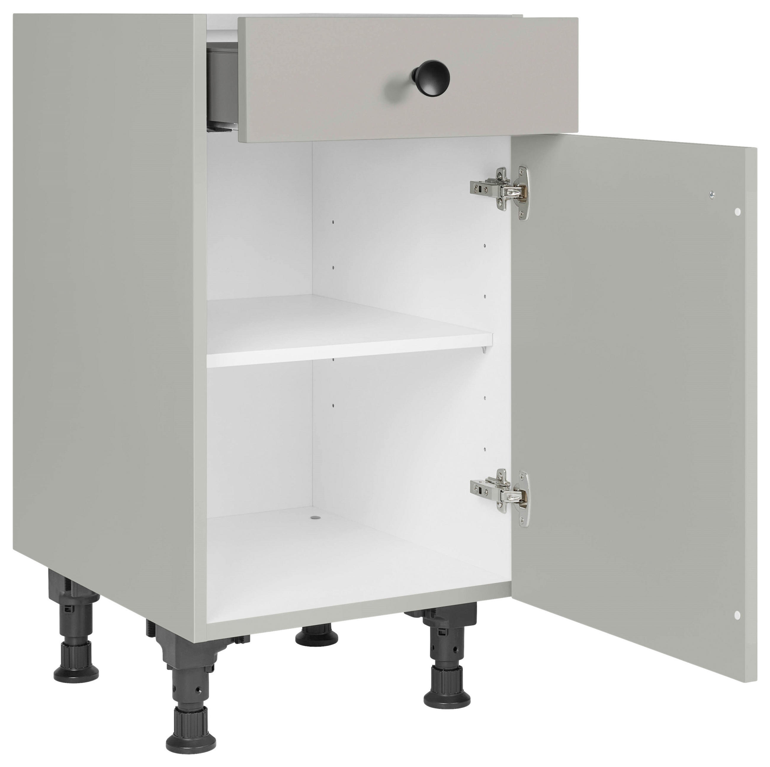 SCHUBKASTENUNTERSCHRANK 45/87/56 cm  in Grau  - Schwarz/Grau, MODERN, Holzwerkstoff/Metall (45/87/56cm) - Nobilia