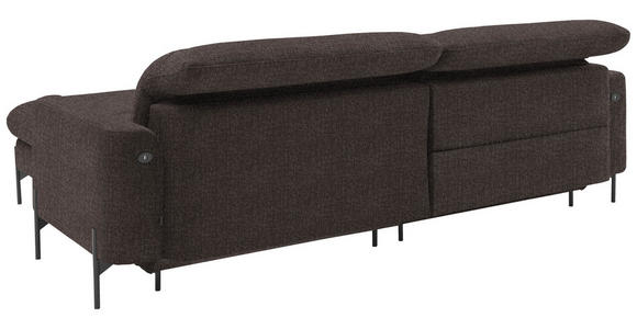 ECKSOFA in Flachgewebe Graubraun 252/191 cm - Graubraun/Schwarz, Design, Textil/Metall (252/191cm) - Dieter Knoll