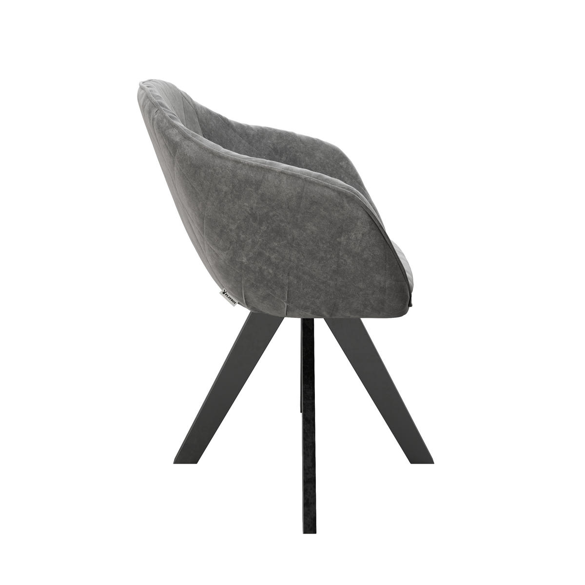 NASLANJAČ, tekstil antracit  - črna/antracit, Konvencionalno, kovina/tekstil (61/80/57cm) - Playboy
