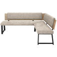 ECKBANK 180/160 cm in Naturfarben - Schwarz/Naturfarben, MODERN, Holzwerkstoff/Textil (180/160cm) - Venda
