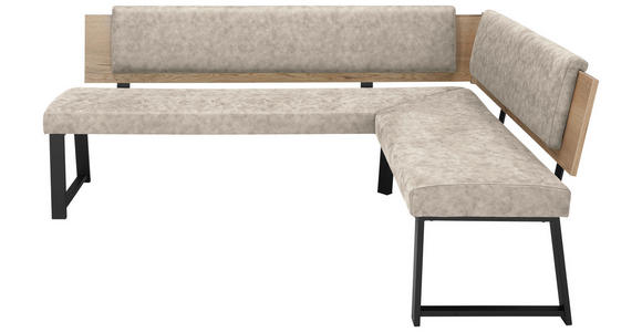 ECKBANK 180/160 cm in Naturfarben - Schwarz/Naturfarben, MODERN, Holzwerkstoff/Textil (180/160cm) - Venda