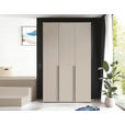 DREHTÜRENSCHRANK  in Kaschmir  - Kaschmir/Schwarz, MODERN, Holzwerkstoff/Kunststoff (135/225/52cm) - Carryhome