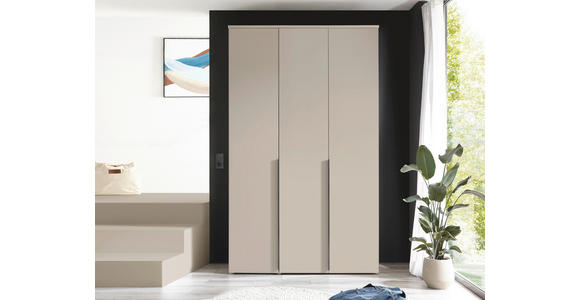DREHTÜRENSCHRANK  in Kaschmir  - Kaschmir/Schwarz, MODERN, Holzwerkstoff/Kunststoff (135/225/52cm) - Carryhome
