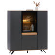 HIGHBOARD  in 130,5/134,6/42 cm  - Eichefarben/Anthrazit, Design, Glas/Holz (130,5/134,6/42cm) - Dieter Knoll