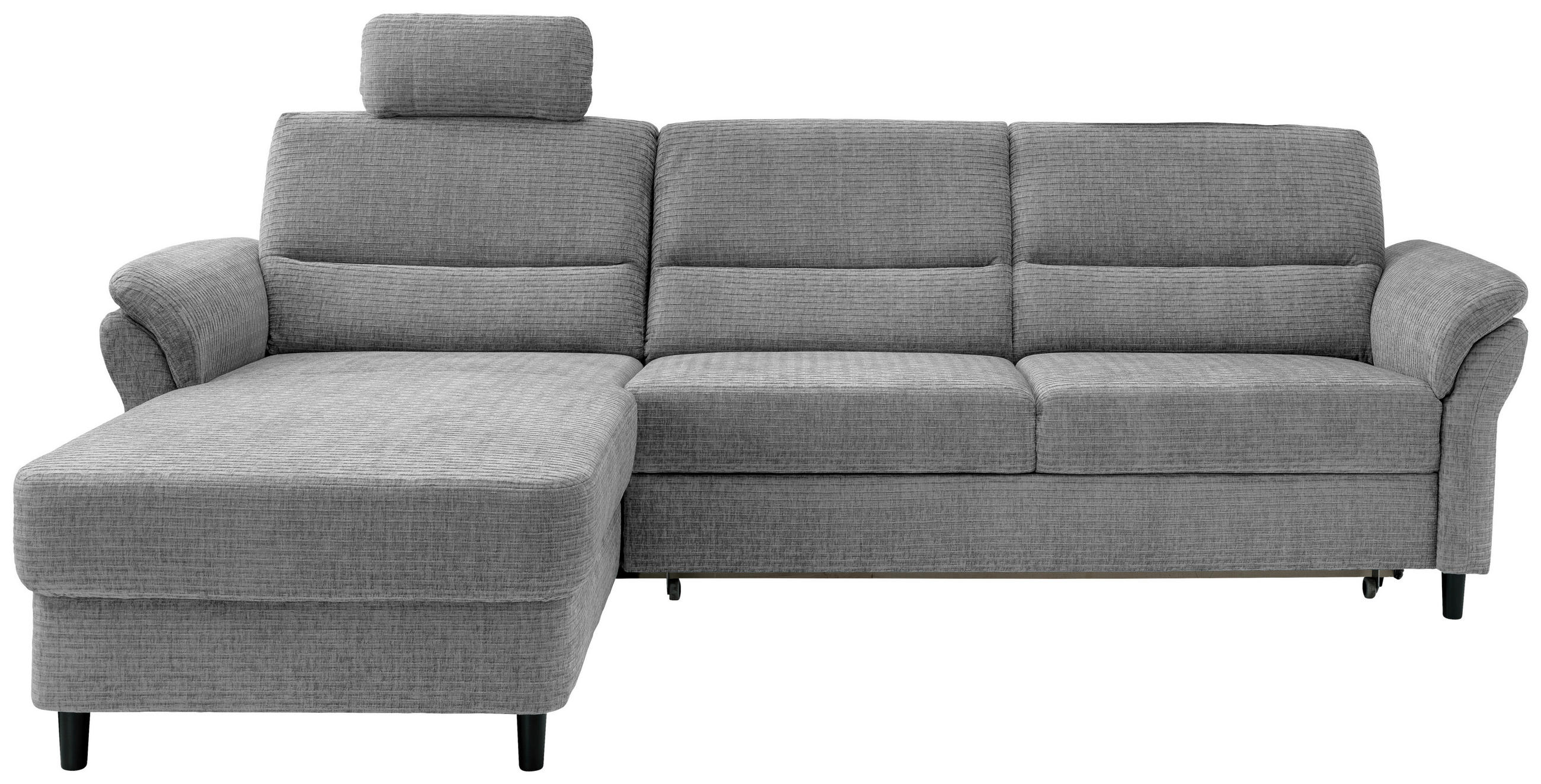 ECKSOFA Grau Mikrofaser  - Schwarz/Grau, MODERN, Holz/Textil (176/279cm) - Livetastic