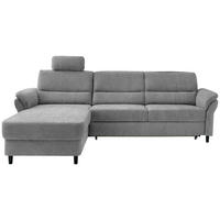 ECKSOFA Grau Mikrofaser  - Schwarz/Grau, MODERN, Holz/Textil (176/279cm) - Livetastic