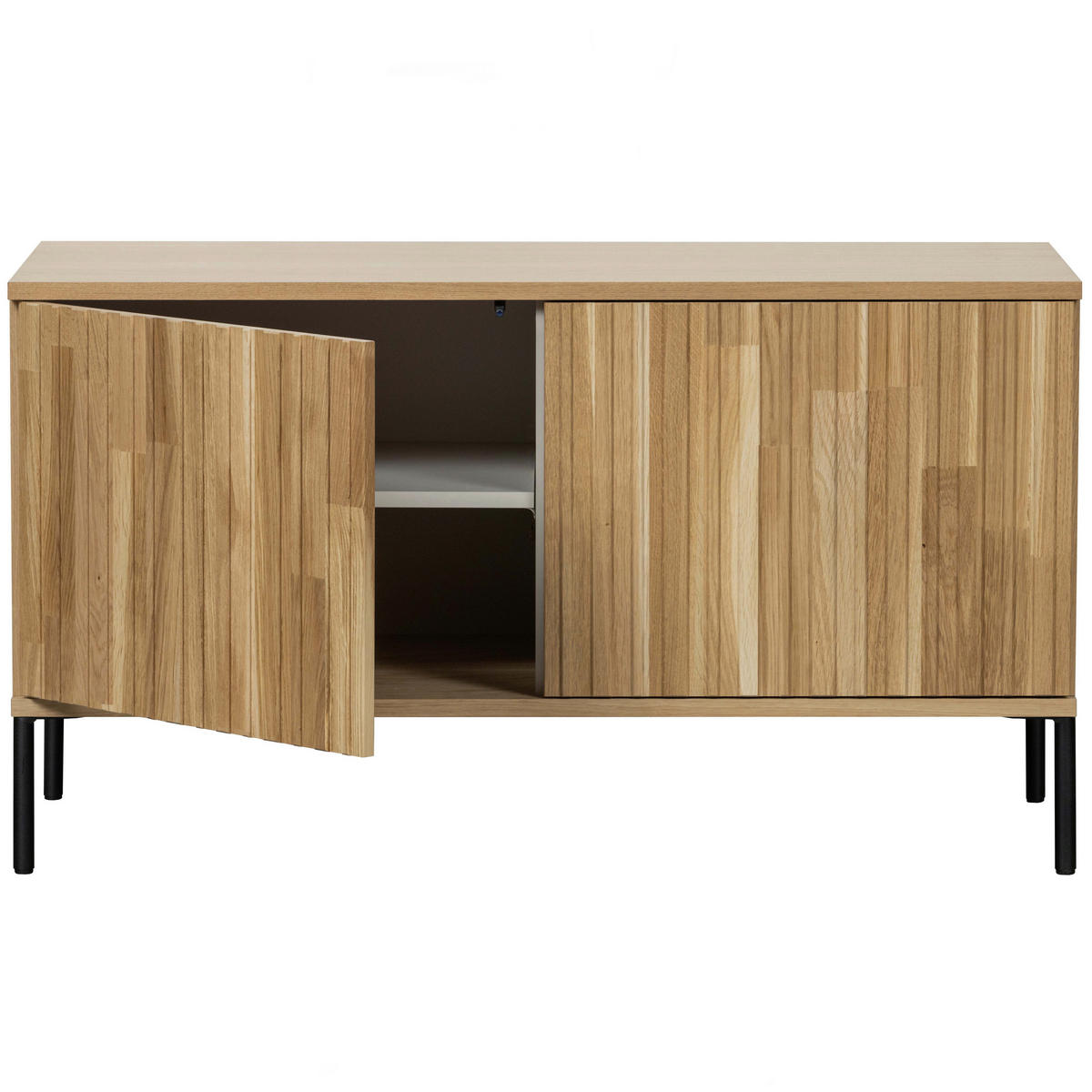 LOWBOARD Gravure 100/56/44 cm   - Schwarz/Naturfarben, Design, Holz/Metall (100/56/44cm) - Livetastic