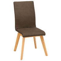 STUHL  in Mikrofaser Holz, Textil  - Beige/Braun, Design, Holz/Textil (45/102/56cm) - Novel