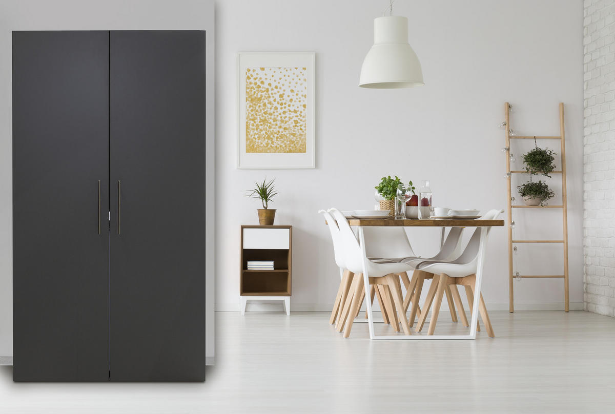 SCHRANKKÜCHE 104/193/67 cm  in Grau  - Weiss/Edelstahlfarben, Modern, Holzwerkstoff/Metall (104/193/67cm) - Respekta