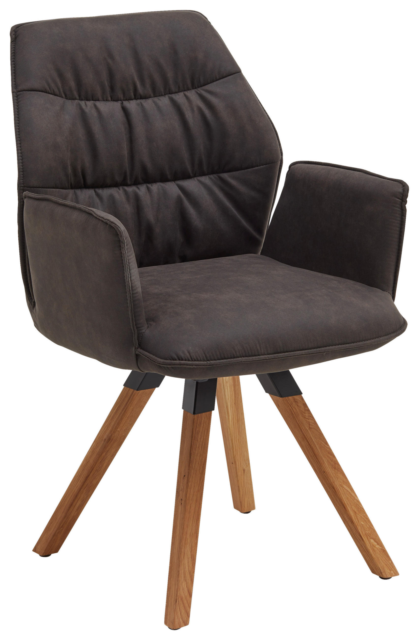 ARMLEHNSTUHL  in Mikrofaser  - Eichefarben/Anthrazit, Design, Holz/Textil (60/90/64cm) - Valdera