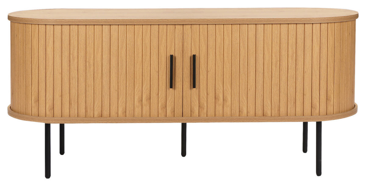 LOWBOARD , 120/55/40 cm,  - Eichefarben/Schwarz, LIFESTYLE, Holz/Holzwerkstoff (120/55/40cm) - Lomoco