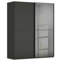 SCHWEBETÜRENSCHRANK 181/223/68 cm,  in Graphitfarben, 2 Tür(en)  - Graphitfarben, KONVENTIONELL, Glas/Holzwerkstoff (181/223/68cm) - Novel