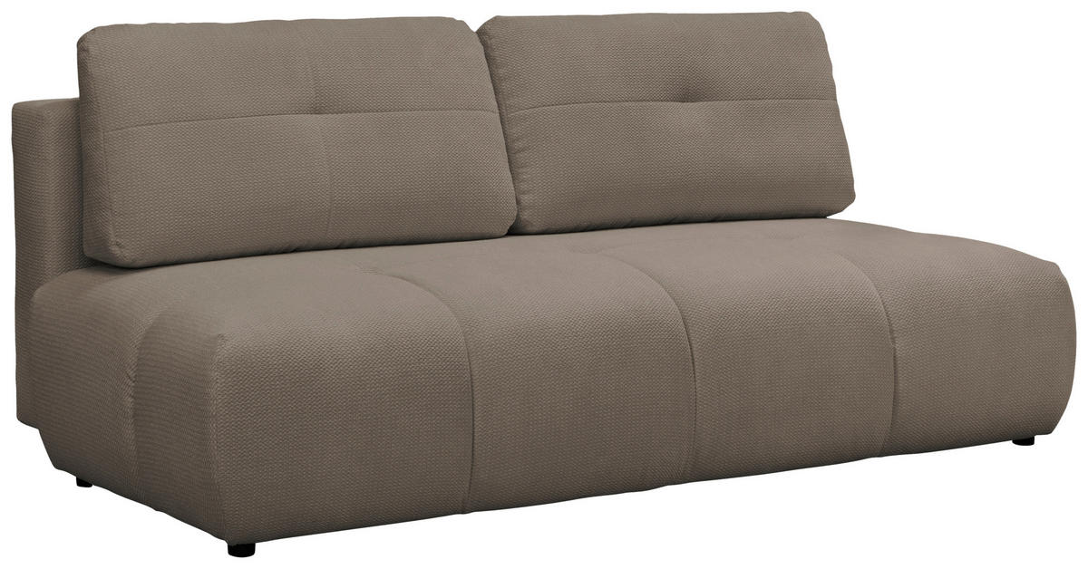 SCHLAFSOFA Struktur Hellbraun  - Hellbraun/Schwarz, Design, Textil (208/92/104cm) - MID.YOU